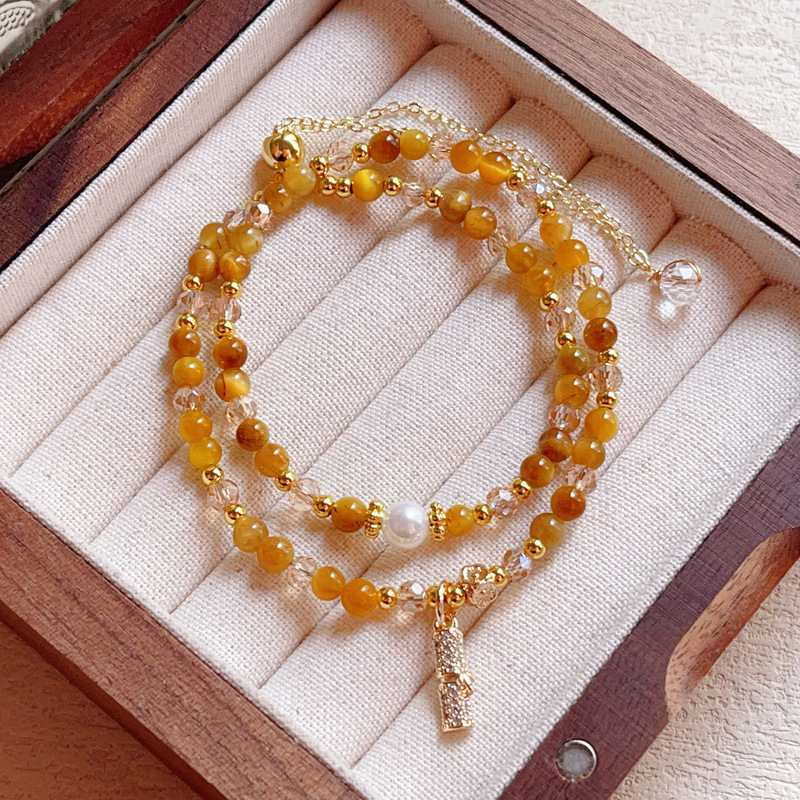 【星軌】金虎眼石中式流蘇風雙圈手鍊