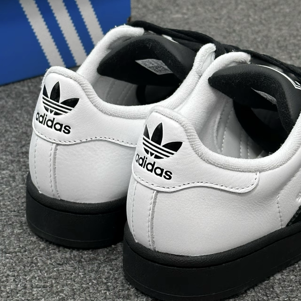 Adidas SUPERSTAR ll White Black White 白黑 貝殼頭 2.0 皮革 經典 三葉草 黑標 寬鞋帶 男女鞋