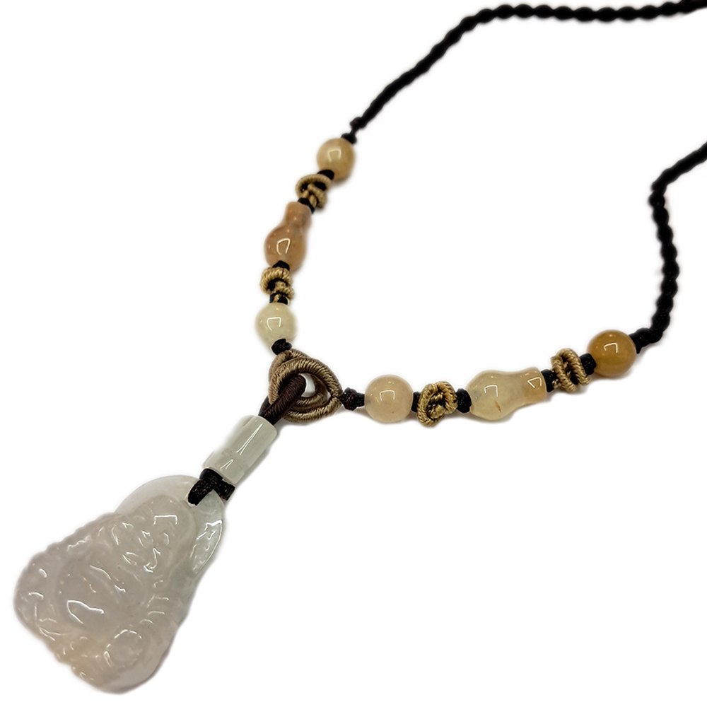 彌勒佛玉佩{微型}中國結項鍊 【十方】119508