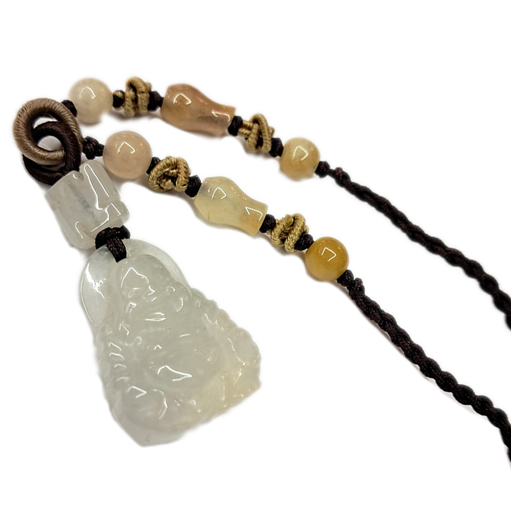 彌勒佛玉佩{微型}中國結項鍊 【十方】119508