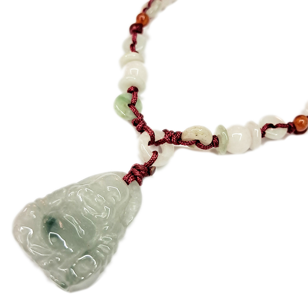 彌勒佛玉佩{微型}中國結項鍊【十方】123565