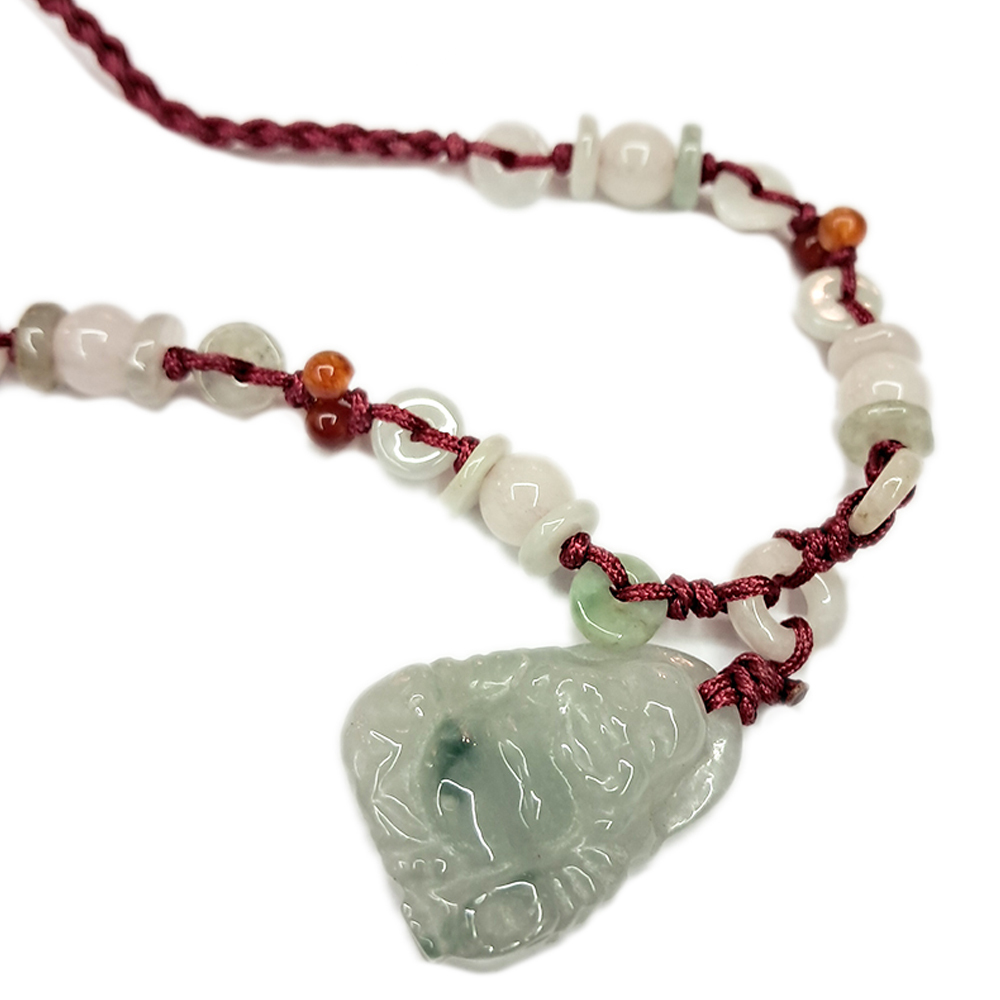 彌勒佛玉佩{微型}中國結項鍊【十方】123565