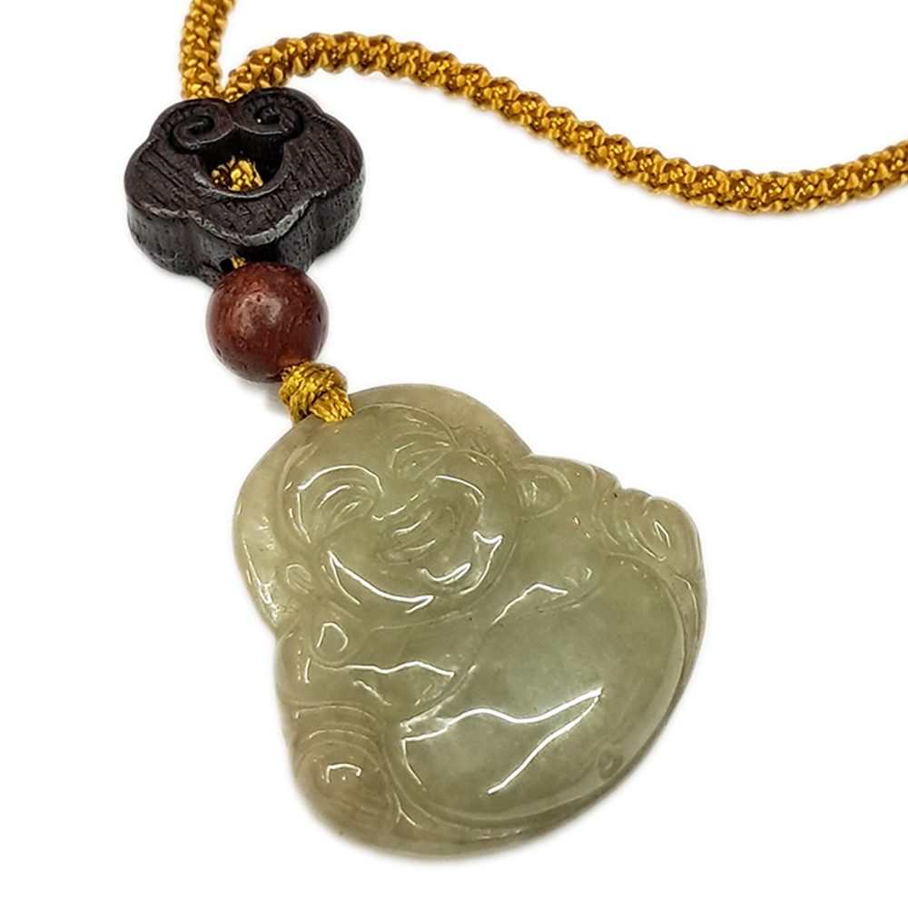 如意招財彌勒佛玉珮中國結項練 2.5公分【十方】137012