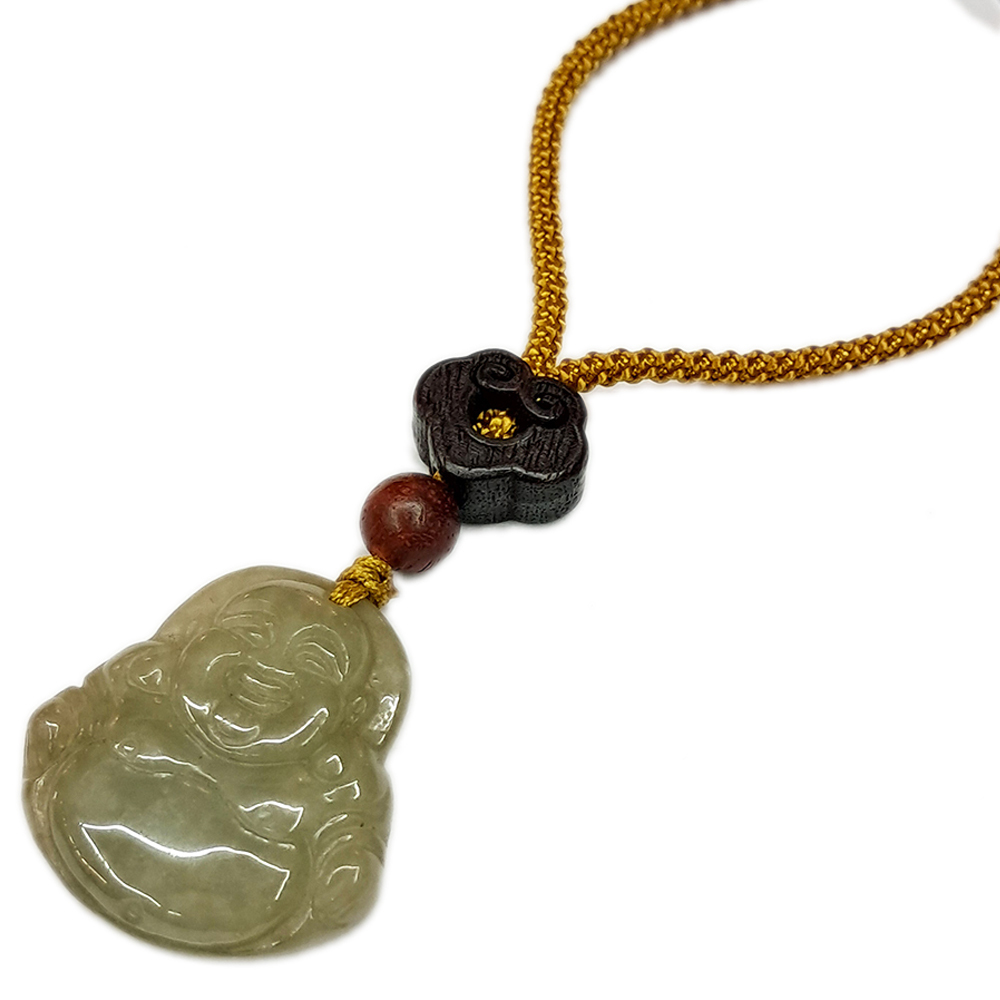 如意招財彌勒佛玉珮中國結項練 2.5公分【十方】137012