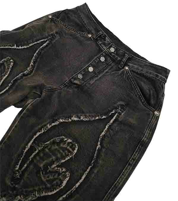 Thug Club｜Basic Product – Tribal Denim Pants (Black / B