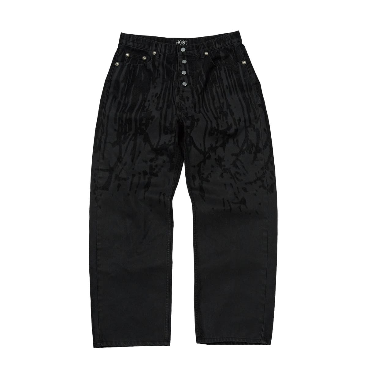 Thug Club｜SS25 – Blood Lazered Denim Pants (Black)