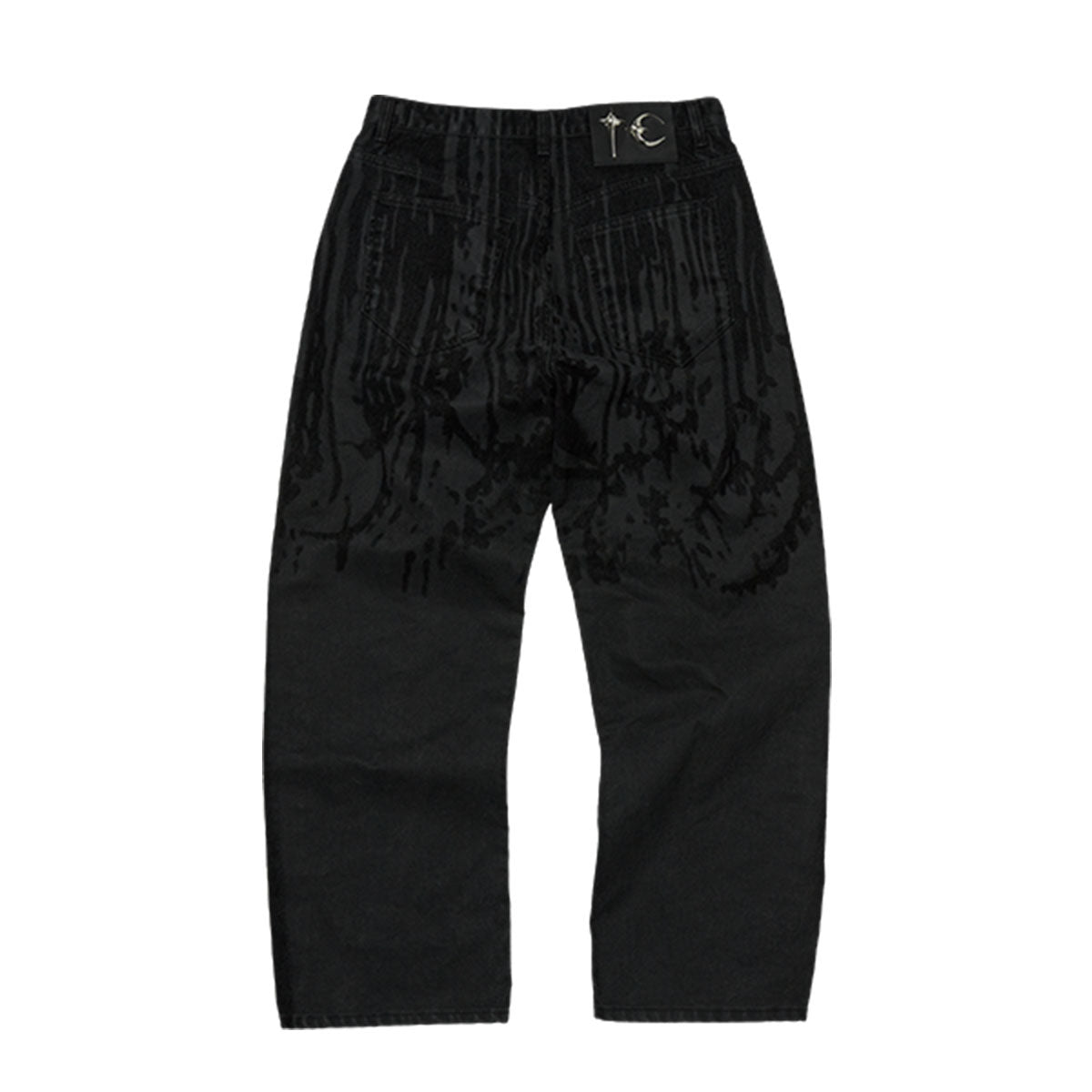 Thug Club｜SS25 – Blood Lazered Denim Pants (Black)