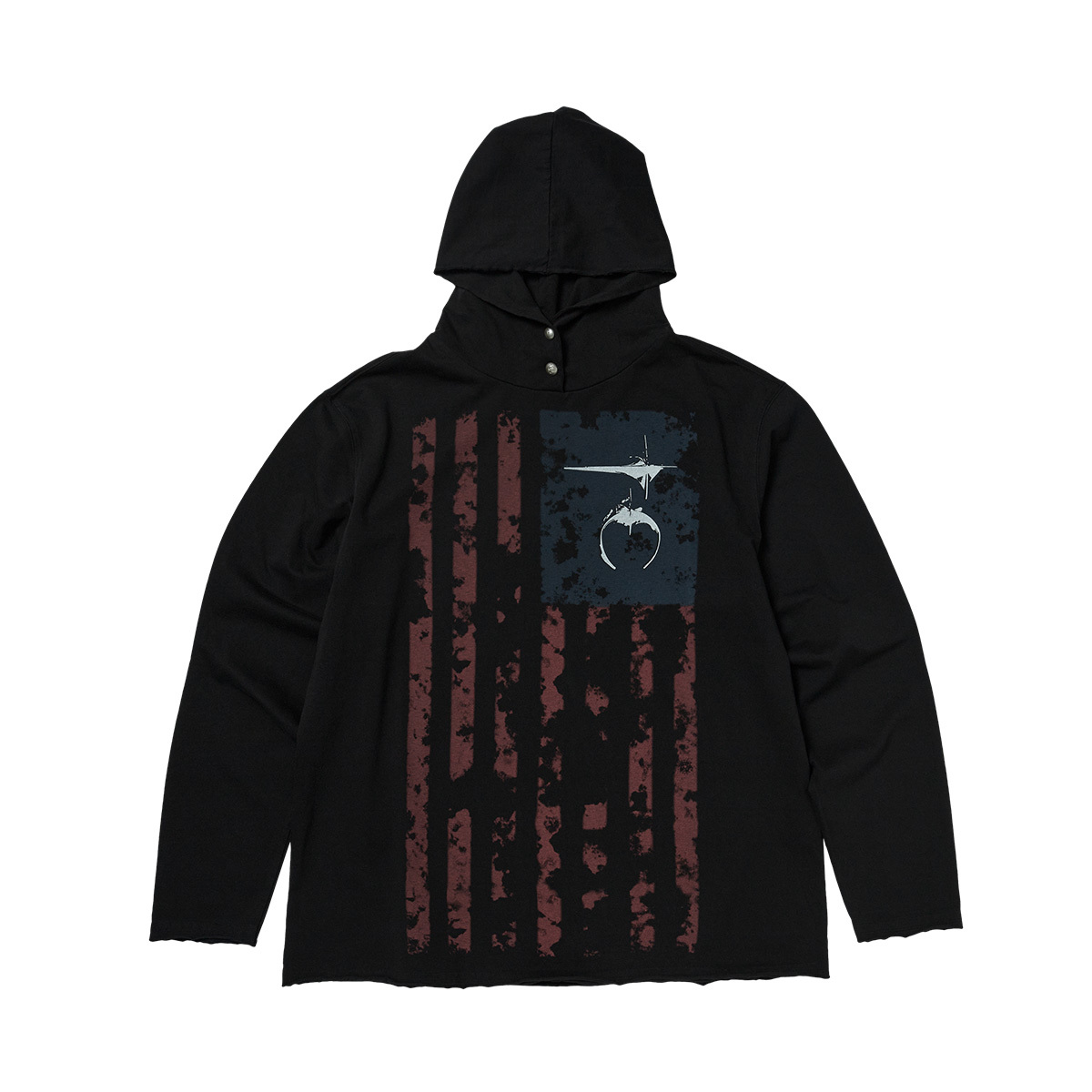Thug Club｜SS25 – Old Glory Hoodie (Black)