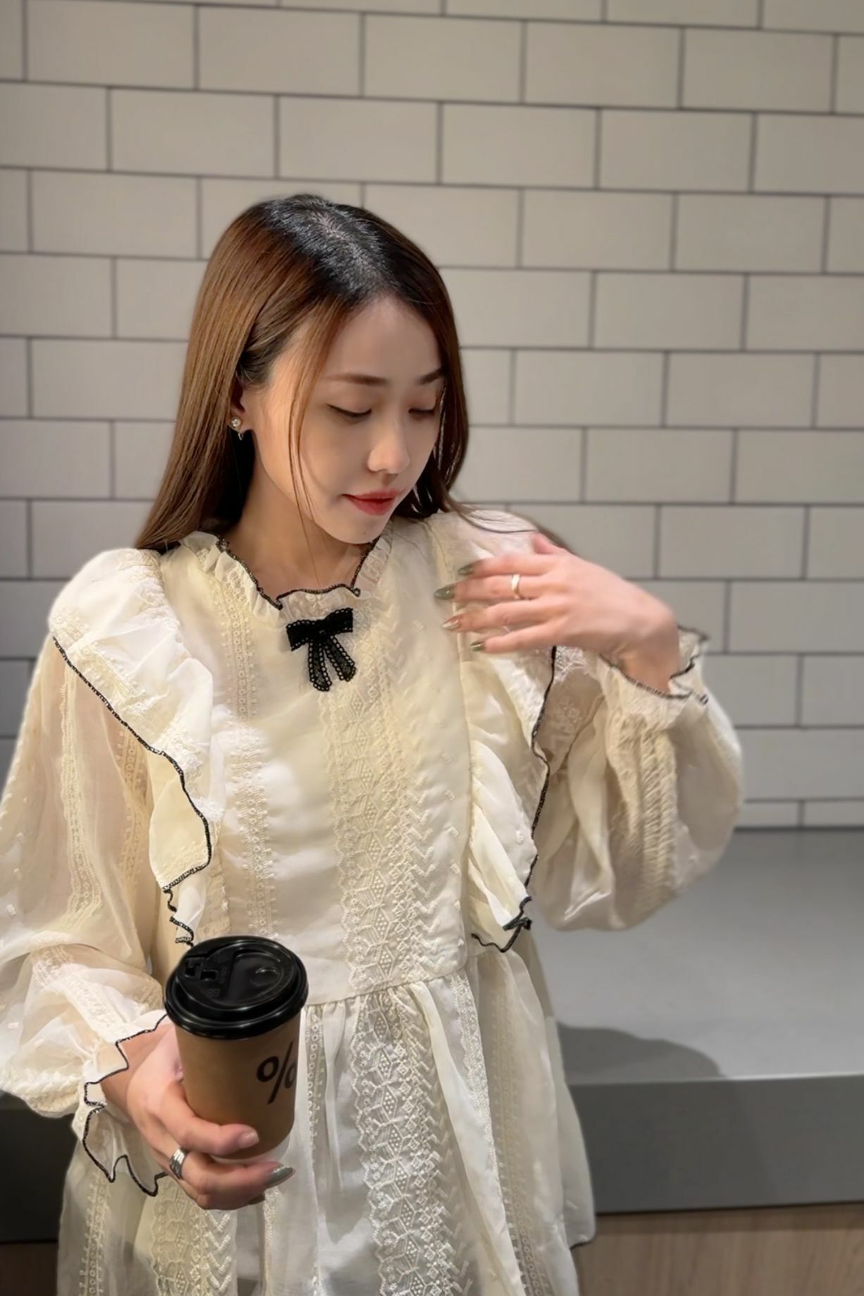 TOP#6975 🤍細膩甜美奶油上衣