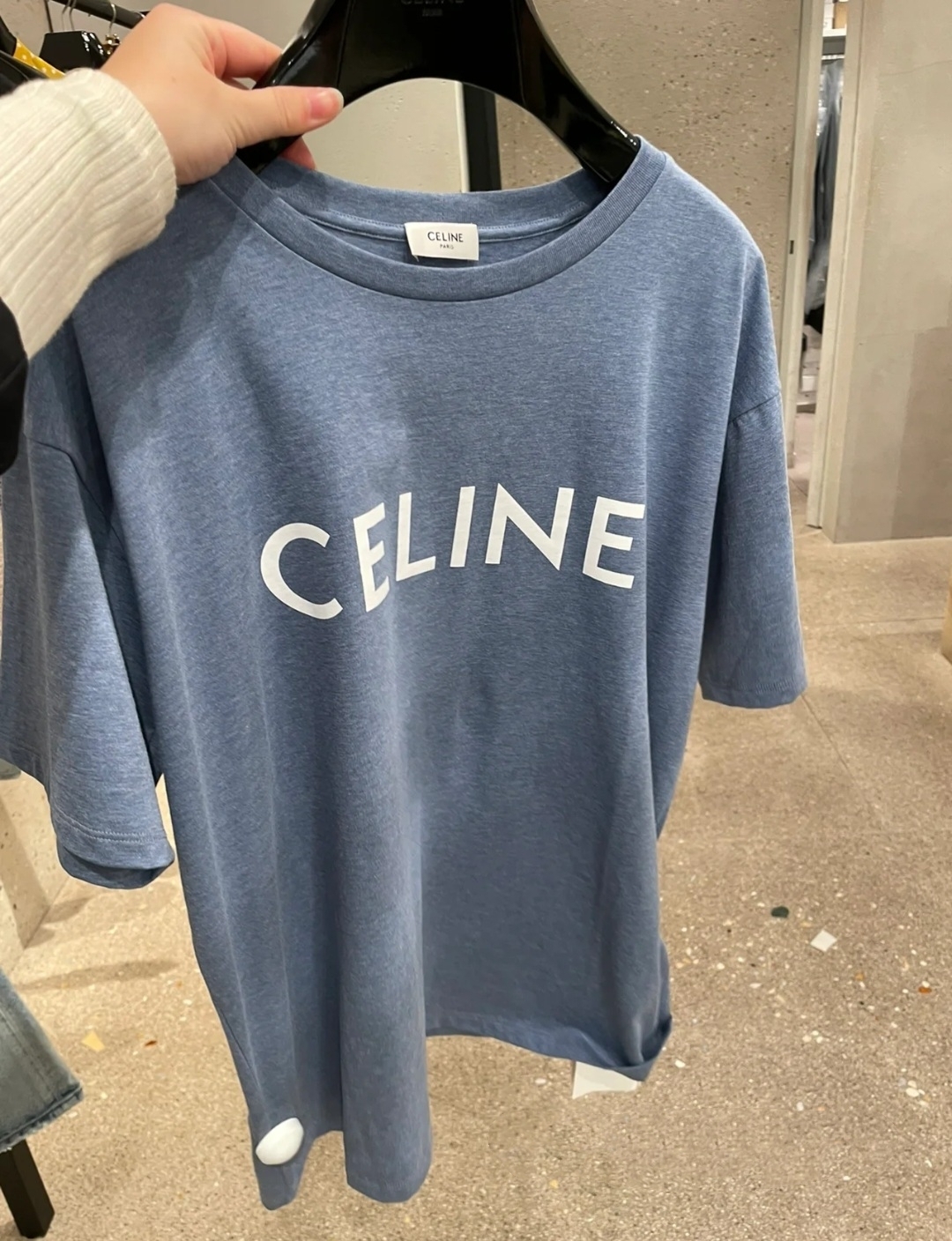 Celine 牛仔藍色 Basic logo Tee