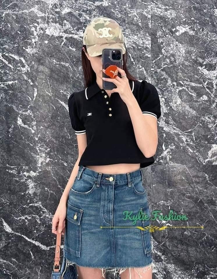 Celine 黑色 女款 Polo 短袖