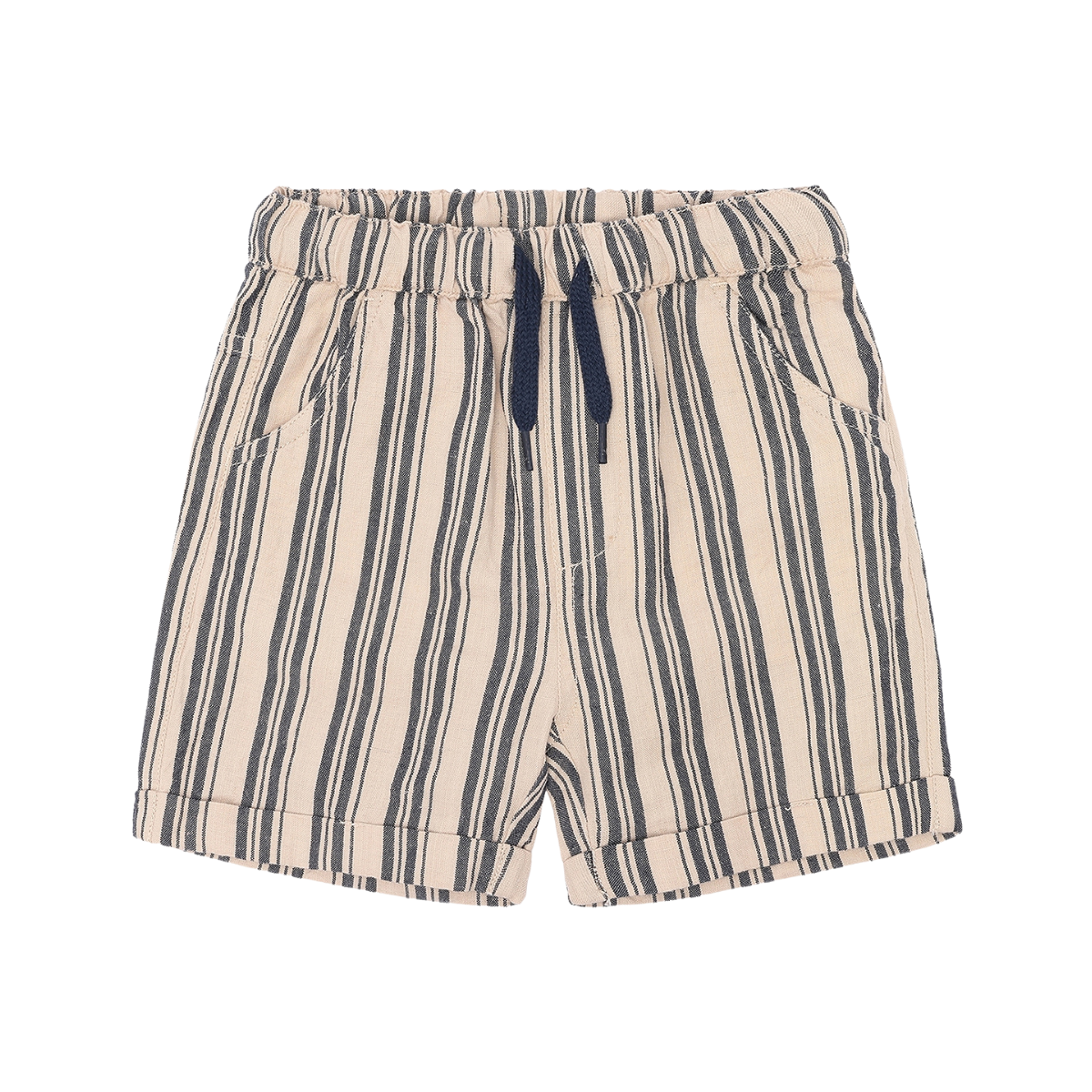 〖 Hust & Claire 〗直條紋棉麻短褲