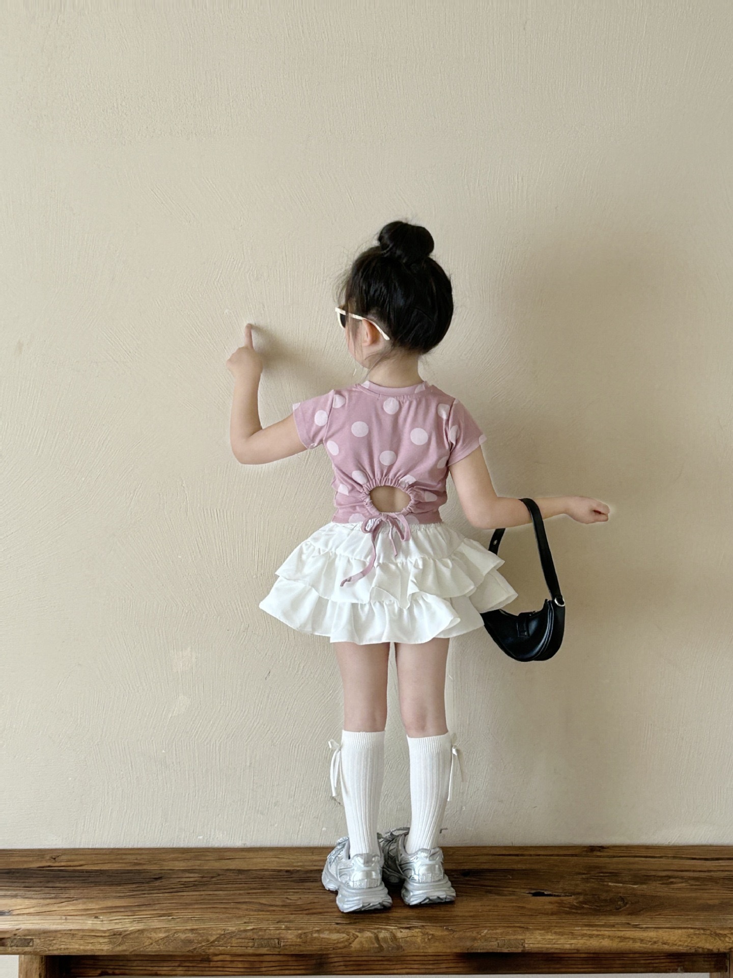 韓粉波點合身上衣