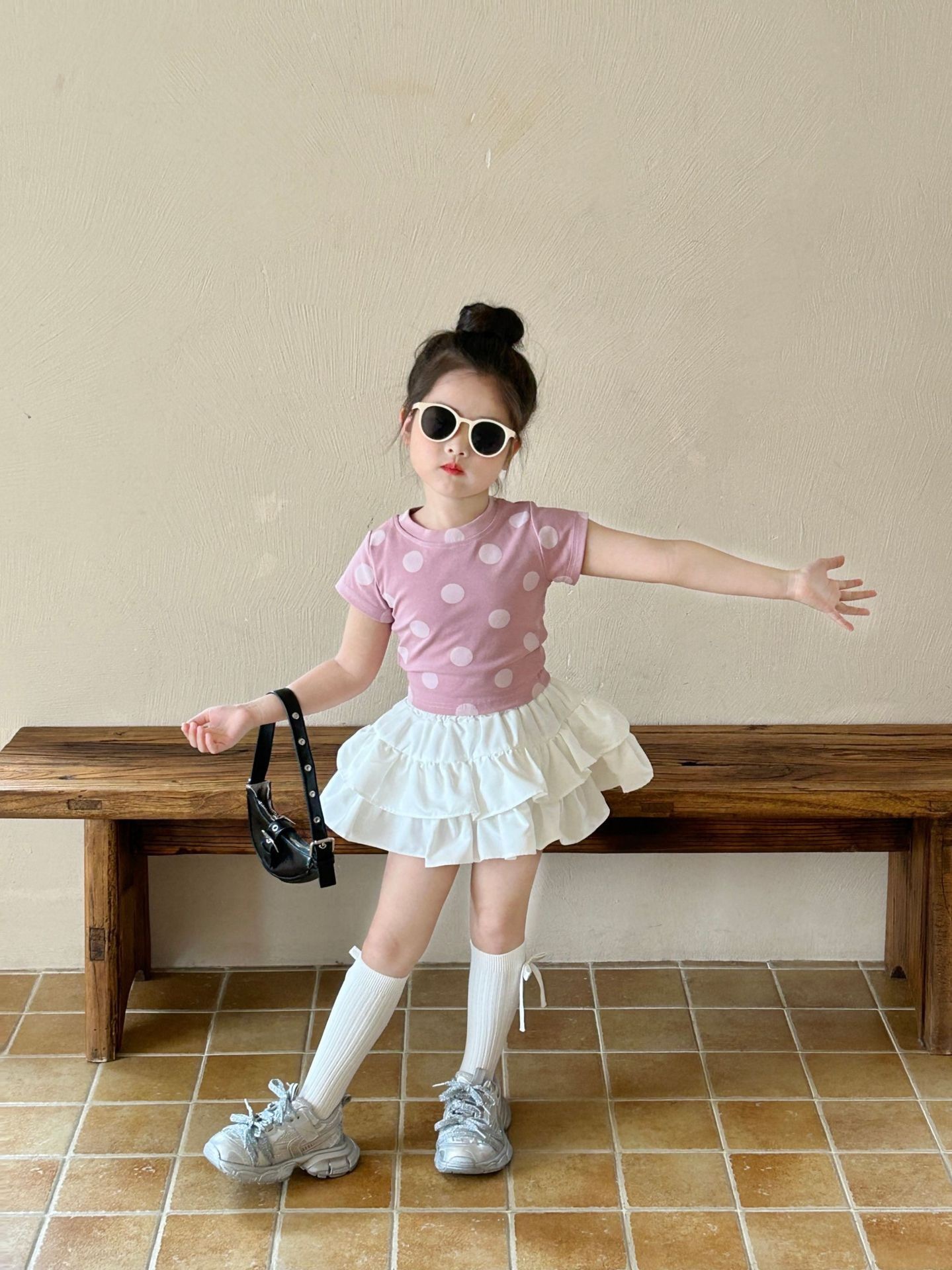 韓粉波點合身上衣