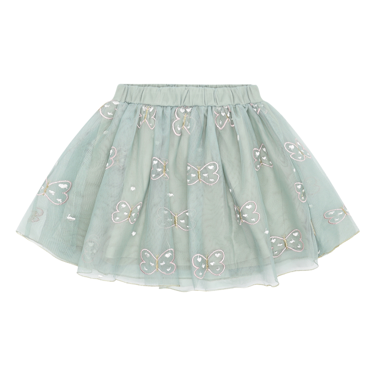 〖 Hust & Claire 〗嫩綠刺繡蝴蝶澎裙