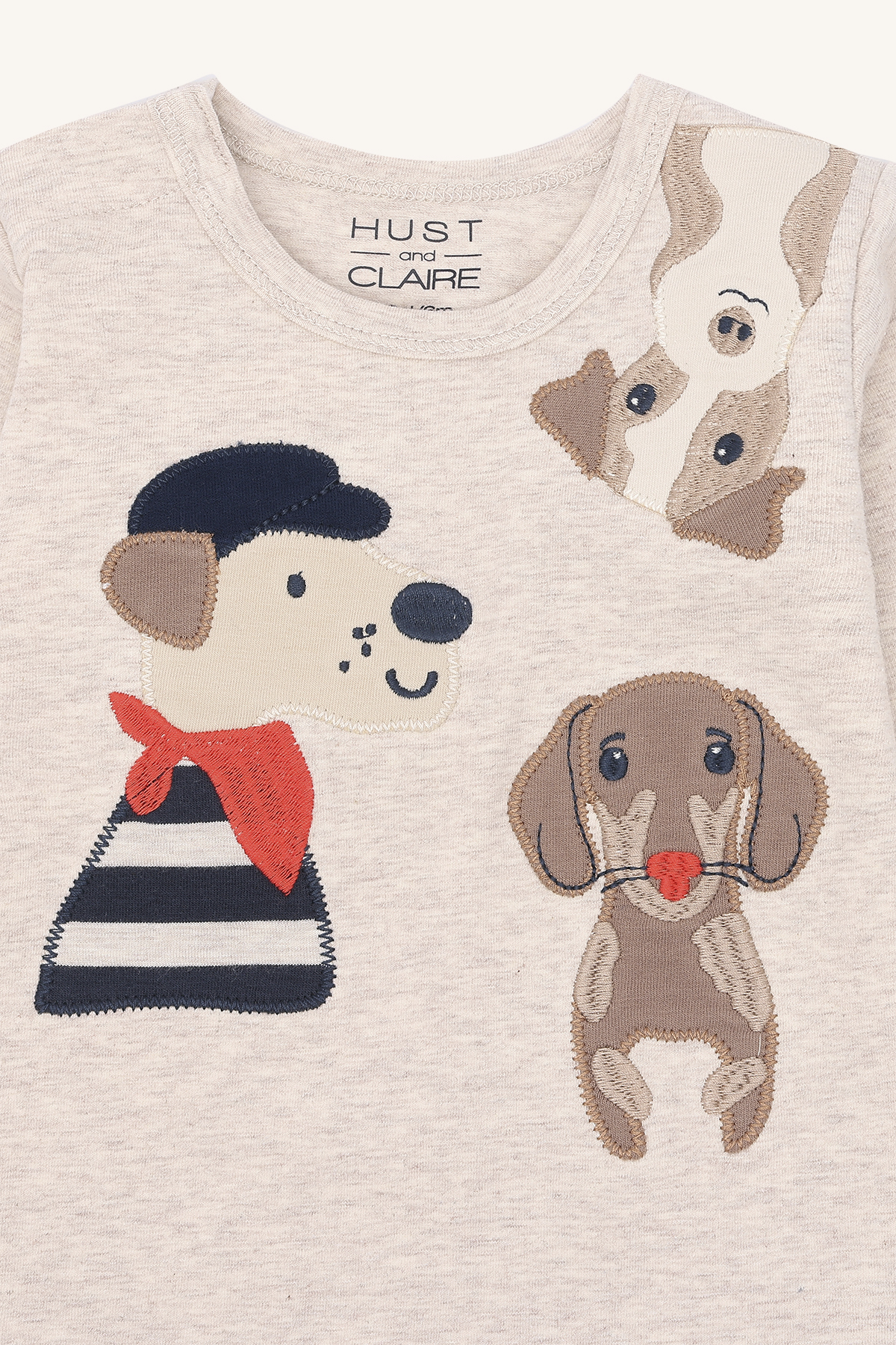 〖 Hust & Claire 〗米色狗狗朋友包屁衣