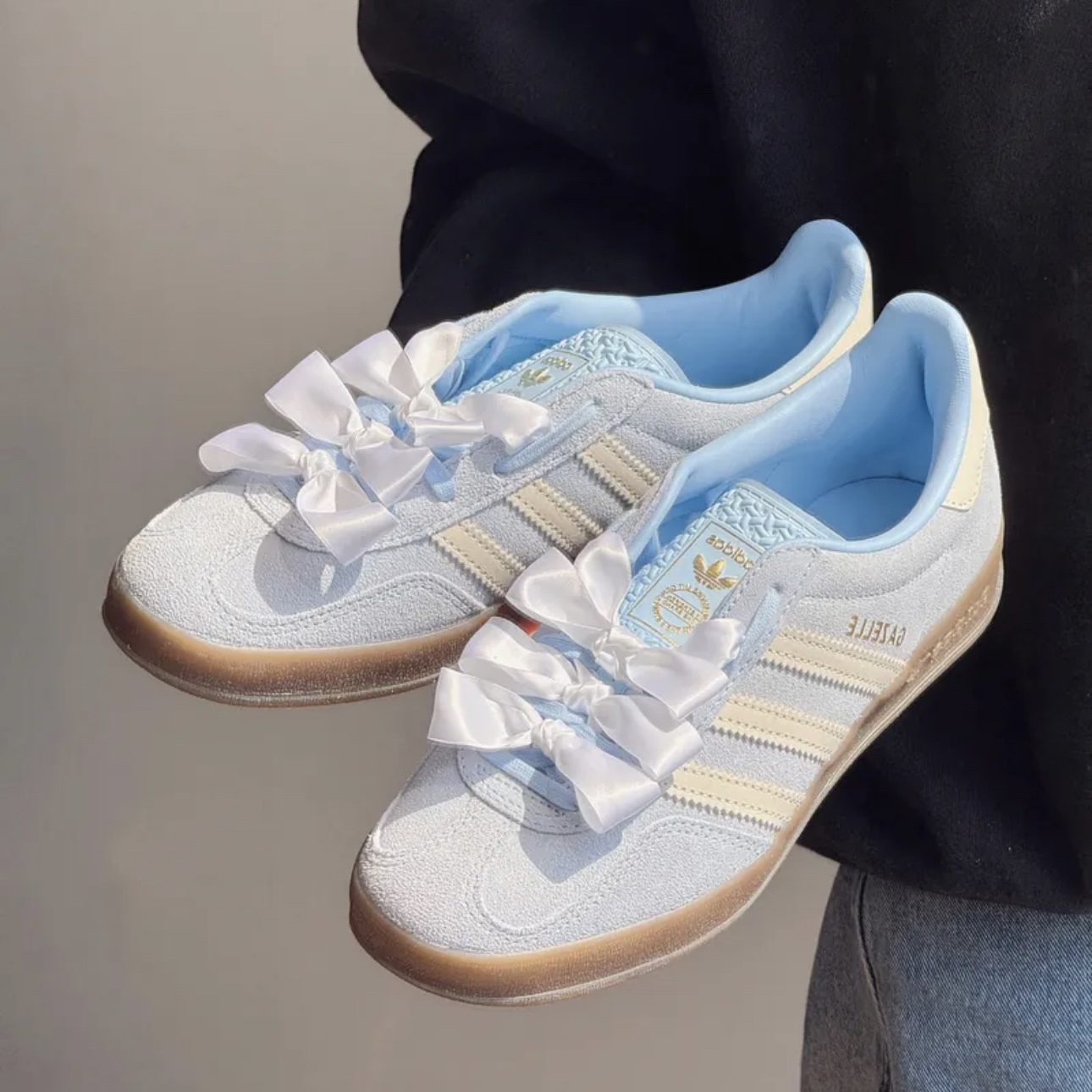 ADIDAS GAZELLE INDOOR 寶寶藍 德訓鞋 白藍 金標 女鞋 JI2717