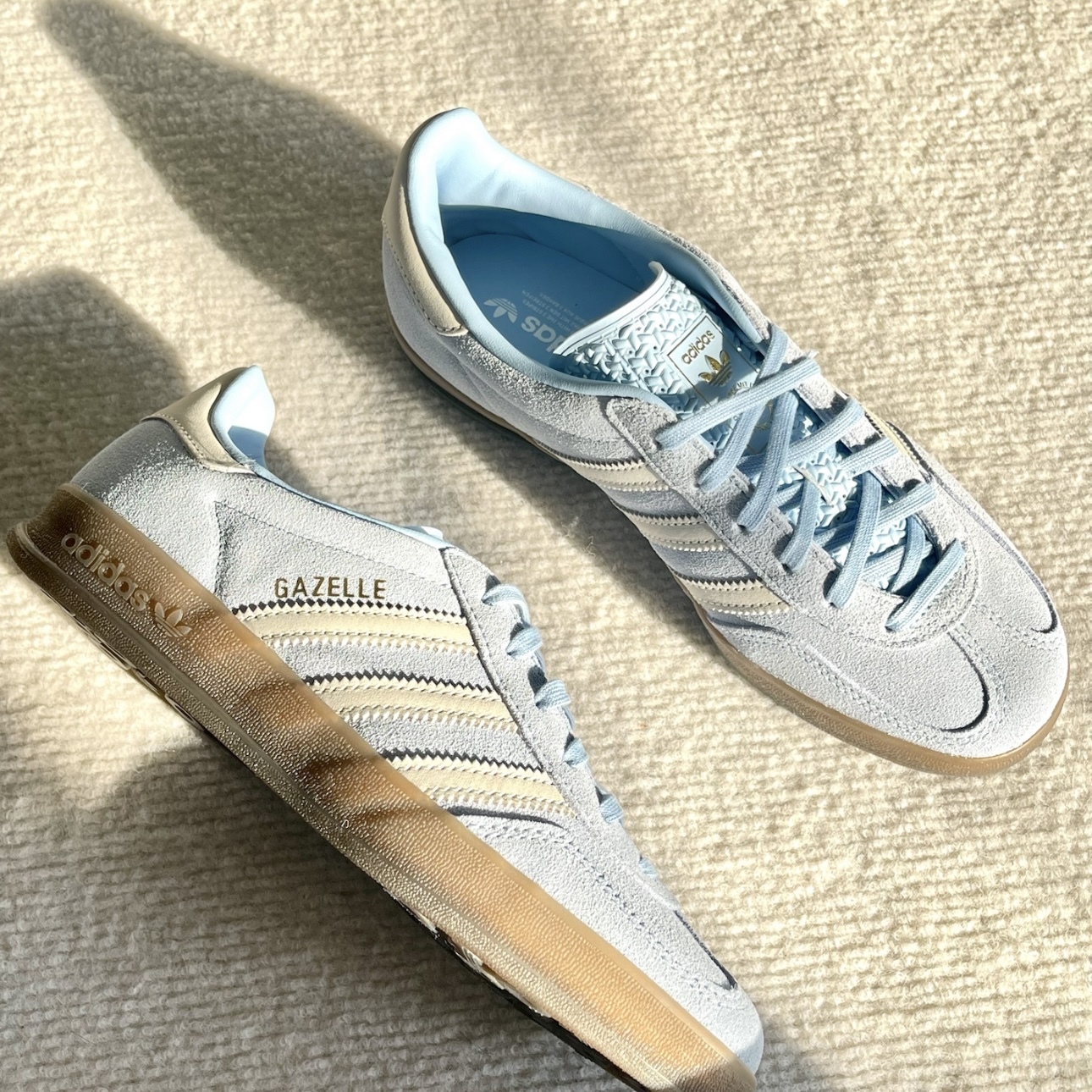 ADIDAS GAZELLE INDOOR 寶寶藍 德訓鞋 白藍 金標 女鞋 JI2717