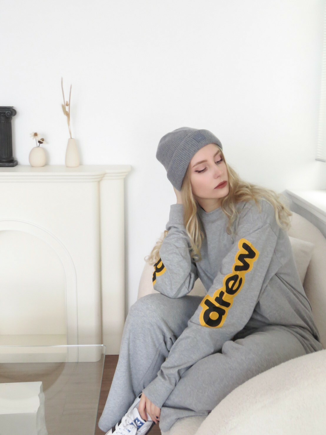 DREW HOUSE 手臂字體Logo 灰色長袖 長T