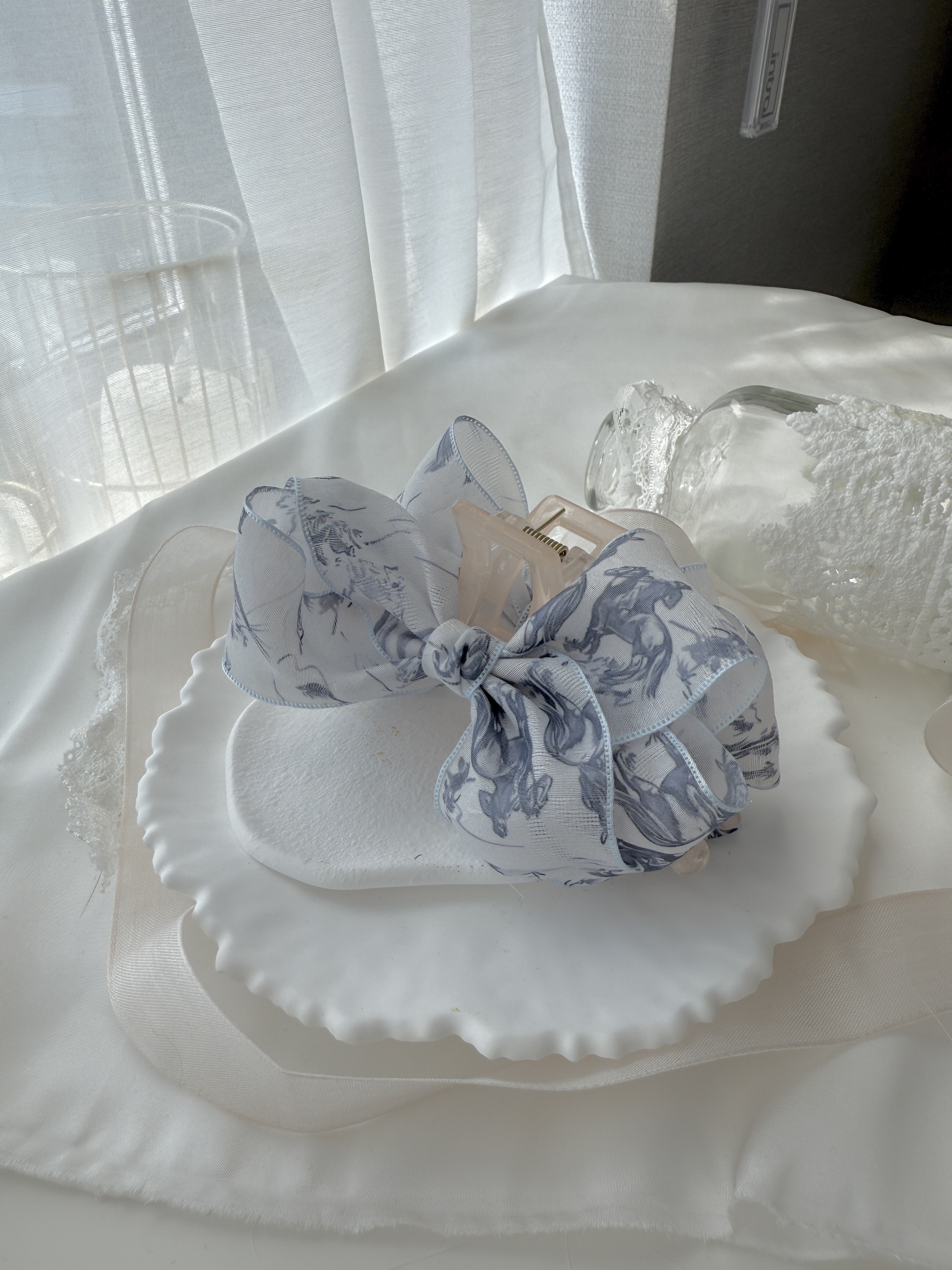 *BJ2 HANDMADE* THE LA FORÉT RIBBON BANANA CLIP / HAIRCLAW KR 0321A