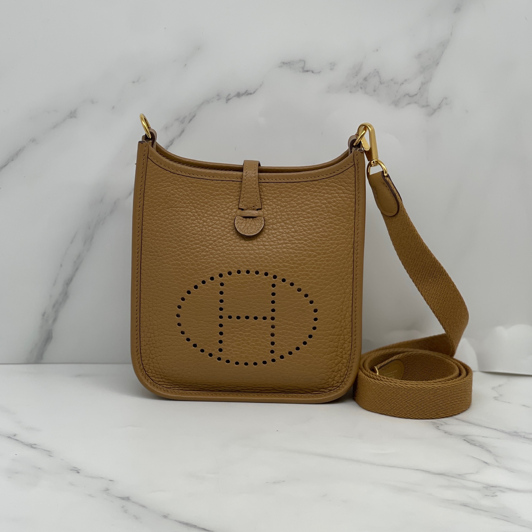 Hermes mini Evelyne（Biscuit / Camel）