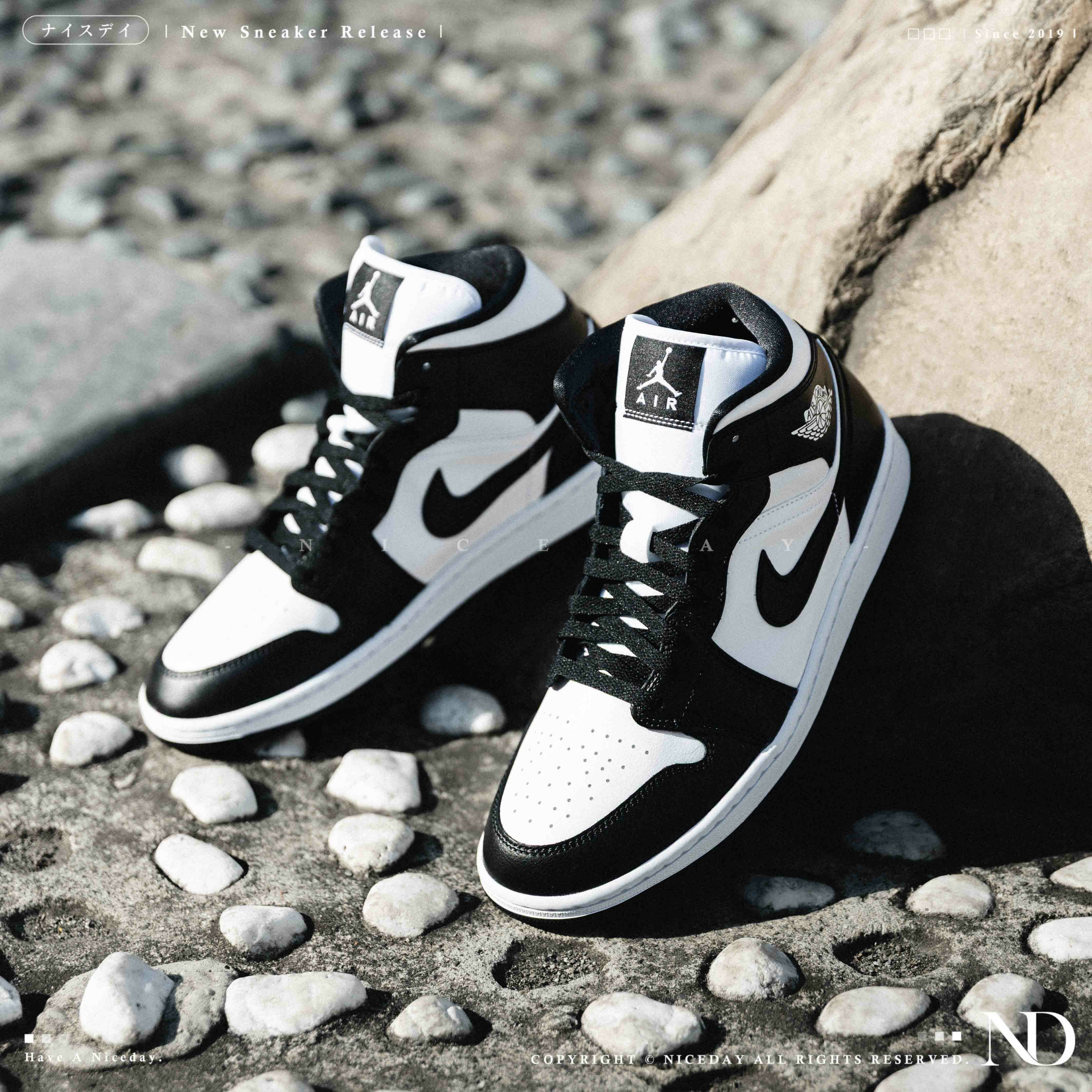 NICEDAY 現貨 Air Jordan 1 Mid Panda 熊貓 黑白 高筒 黑色 白色 男鞋 女鞋 DV0991-101