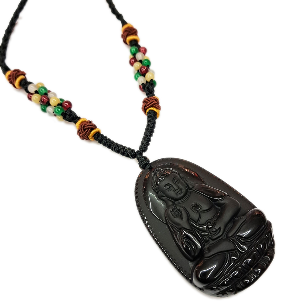 阿彌陀佛{黑曜石}中國結項鍊【十方】154536