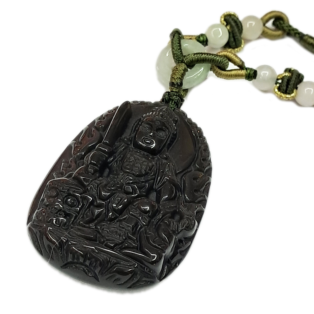 文殊菩薩{彩虹黑曜石}中國結項鍊【十方】154530