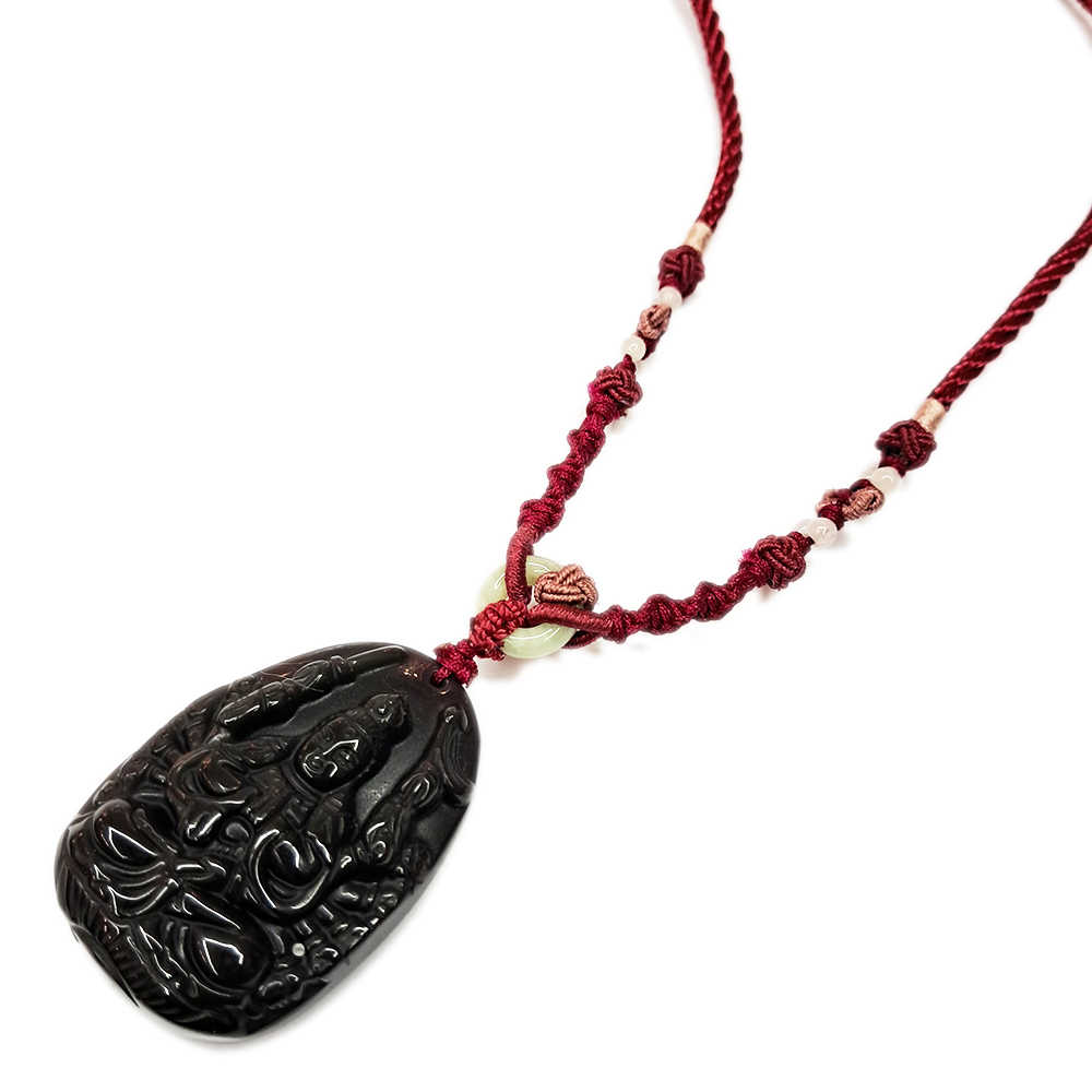 千手觀音{彩虹黑曜石}項中國結項鍊【十方】154535