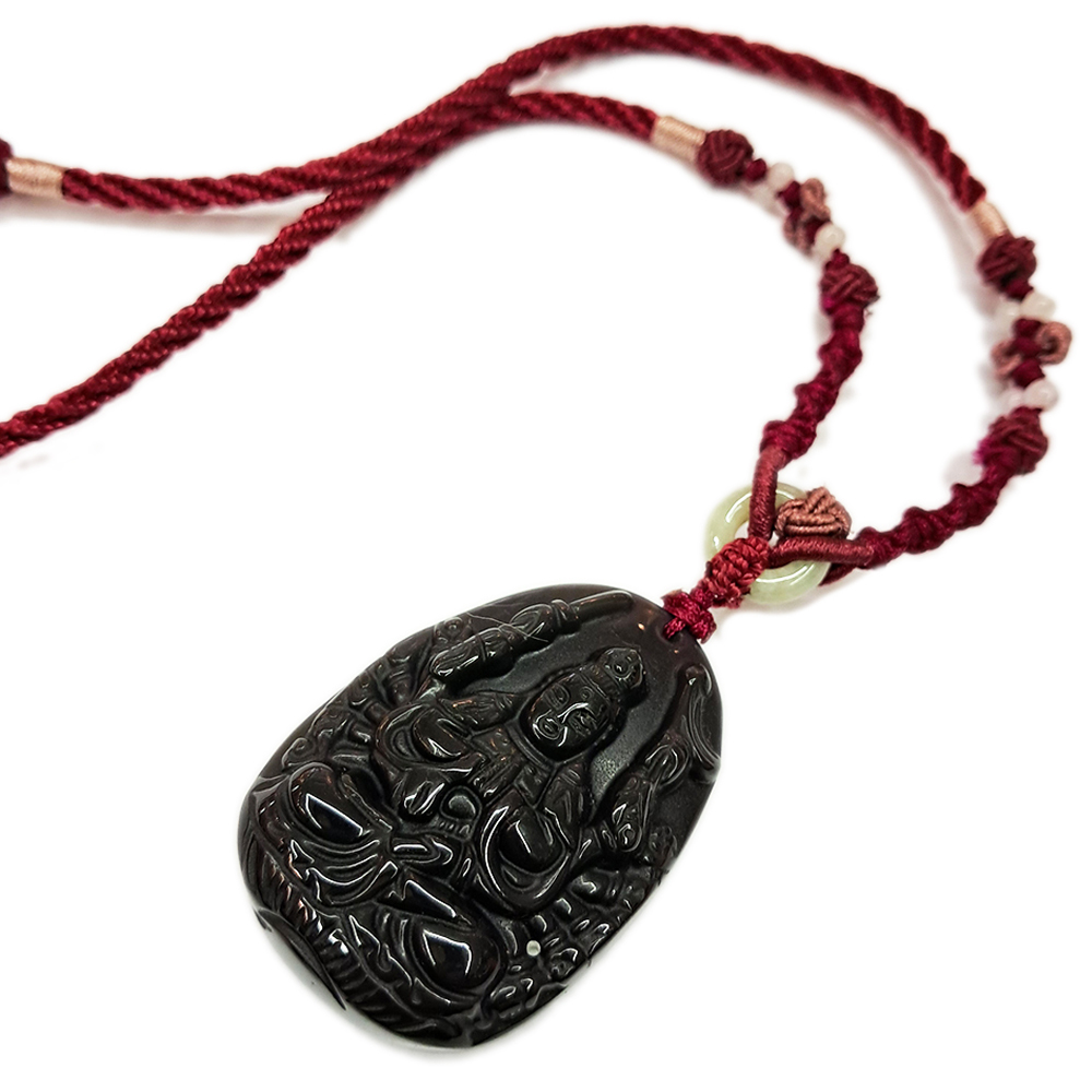 千手觀音{彩虹黑曜石}項中國結項鍊【十方】154535