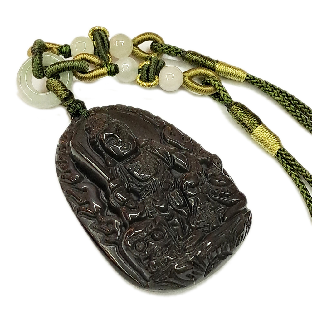 文殊菩薩{彩虹黑曜石}中國結項鍊【十方】154530