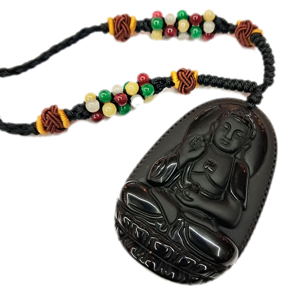 阿彌陀佛{黑曜石}中國結項鍊【十方】154536