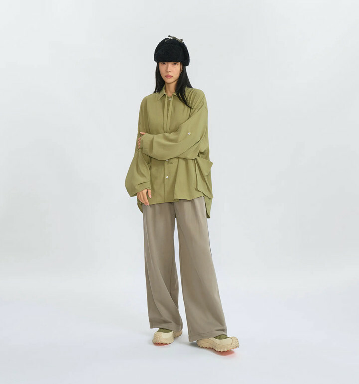 MELSIGN 泡泡紗長袖襯衫 透氣 白/灰/綠/淺藍 25 S/S Relaxed fit Seersucker Shirt