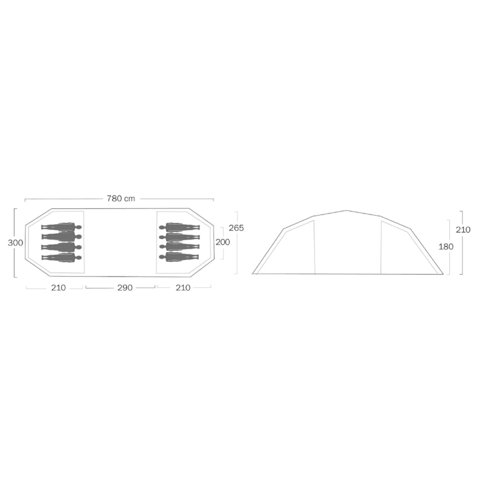 帳篷租賃｜Helsport｜Vahall 瓦爾霍爾隧道帳6-8人-綠