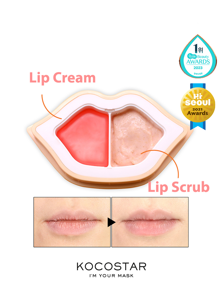 韓國院線產品 KOCOSTAR Peach Duoduo 唇部磨砂+潤唇膏