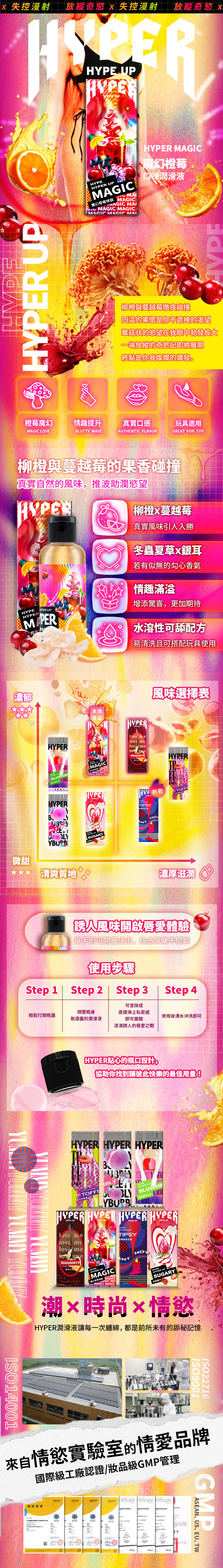 HYPER:  Magic Cranberry Orange Water-based Lubricant - 50ml