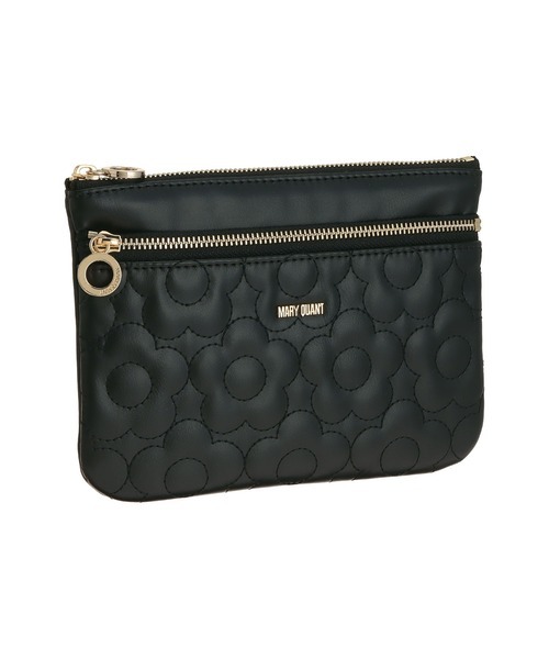 MARY QUANT / Quilted Foam Daisy 2 Zipper Pouch