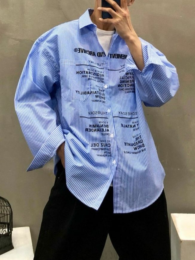 直間/淨色英文字長袖恤衫 2nd-184S