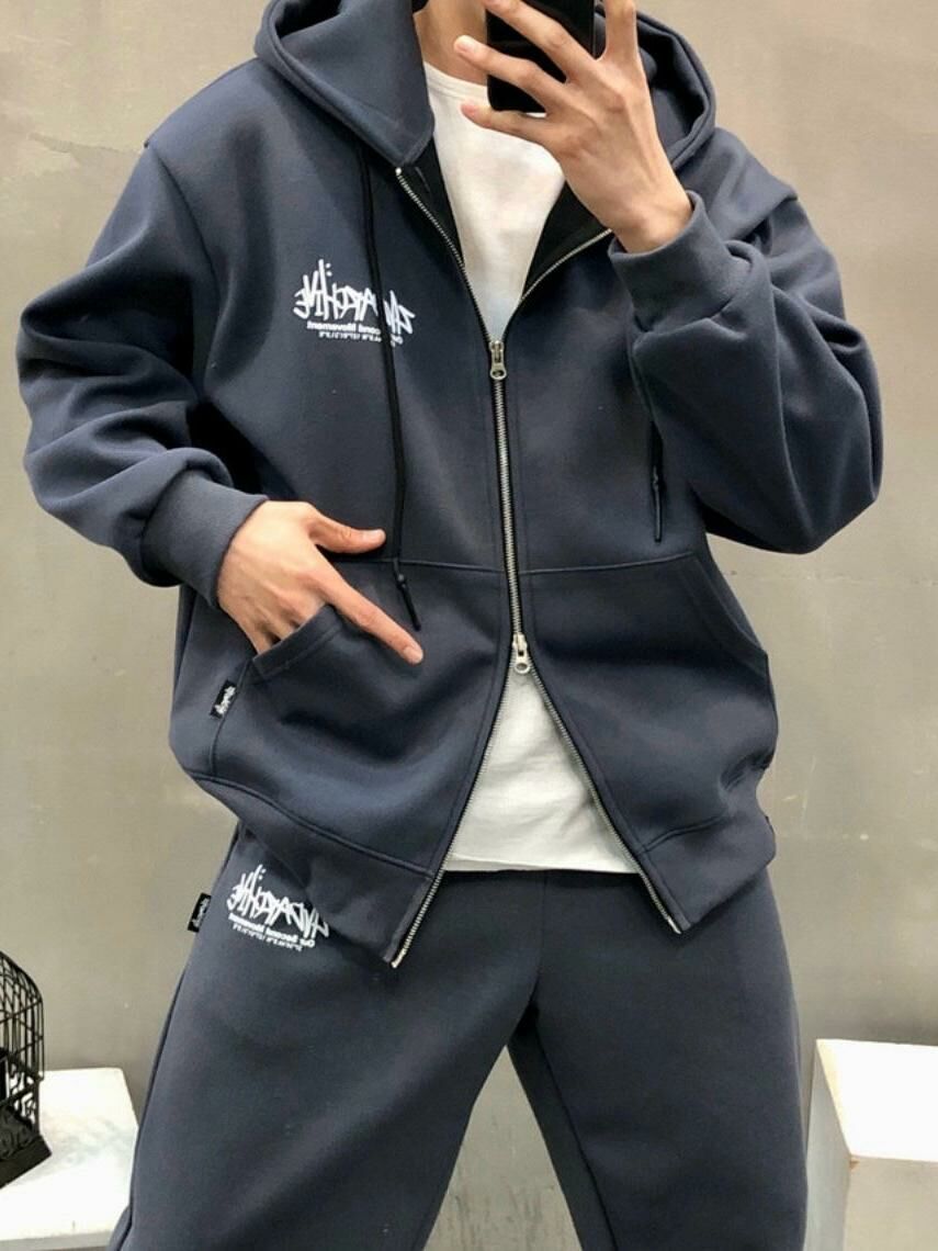 英文字連帽拉鍊外套 2nd-199JK