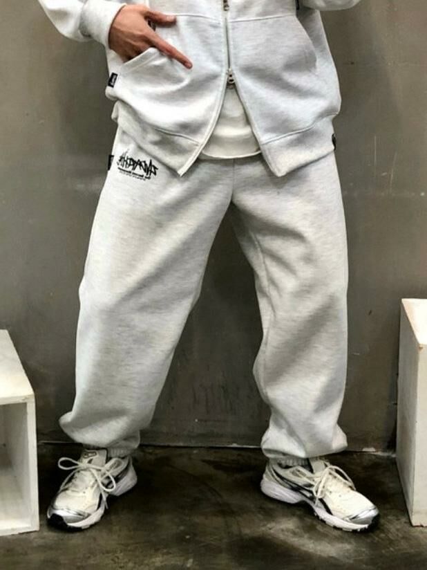 英文字可束腳棉質運動褲 2nd-171P