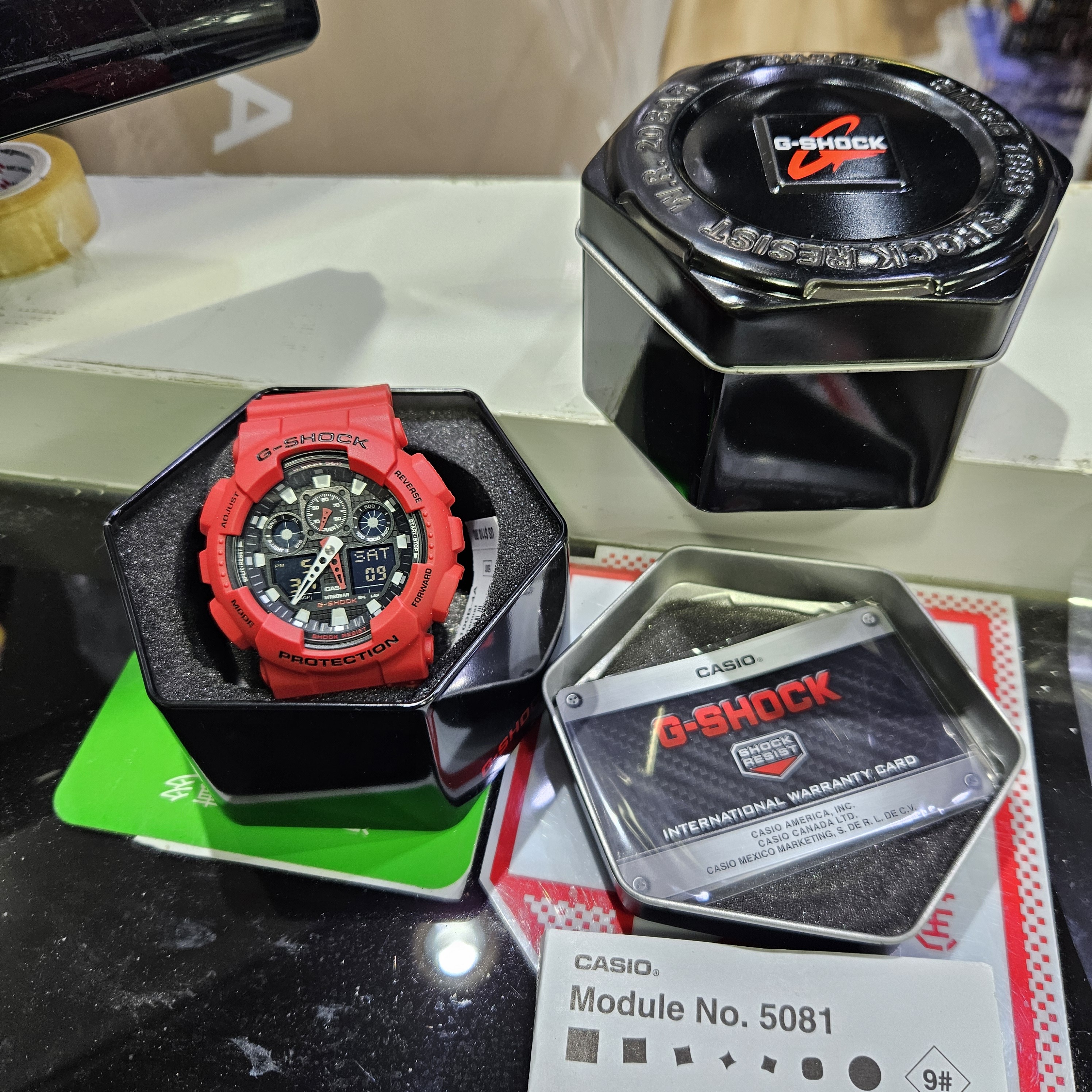 全新 CASIO G-SHOCK GA-100 series GA-100B-4A 紅色 GSHOCK GA100B 200米防水