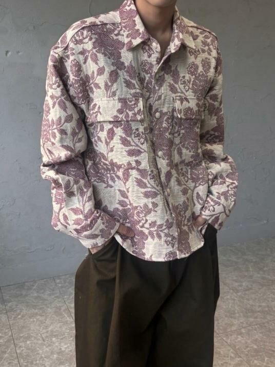 花花圖案長袖恤衫 Crunky_youth-084JK