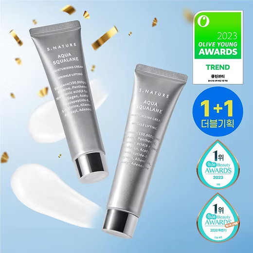 現 貨丨S.Nature 角鯊烷保濕霜 60ml + 60ml 送 2 pads & 1 張貼紙