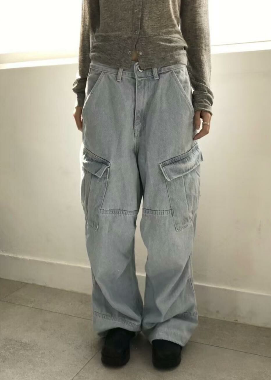 洗水工裝鬆身牛仔褲 TAC-0147J