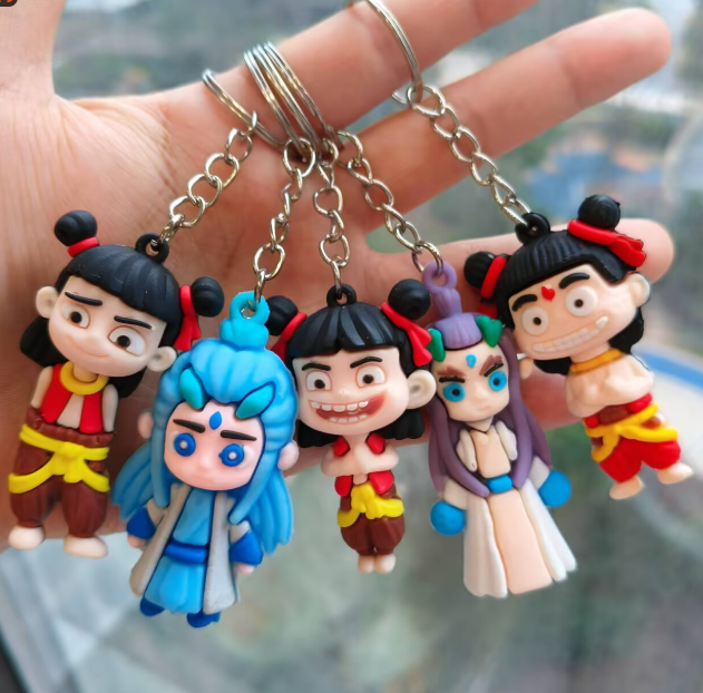 哪吒立体钥匙扣 一套5个