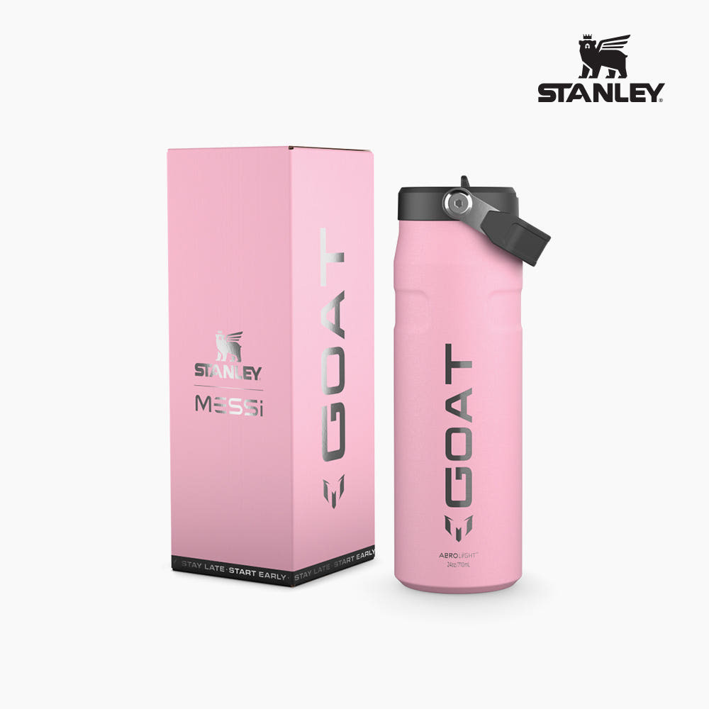 STANLEY x MESSI Ice Flow Aerolite Flip Straw 2.0 Tumbler 710ml - MESH GOAT PINK