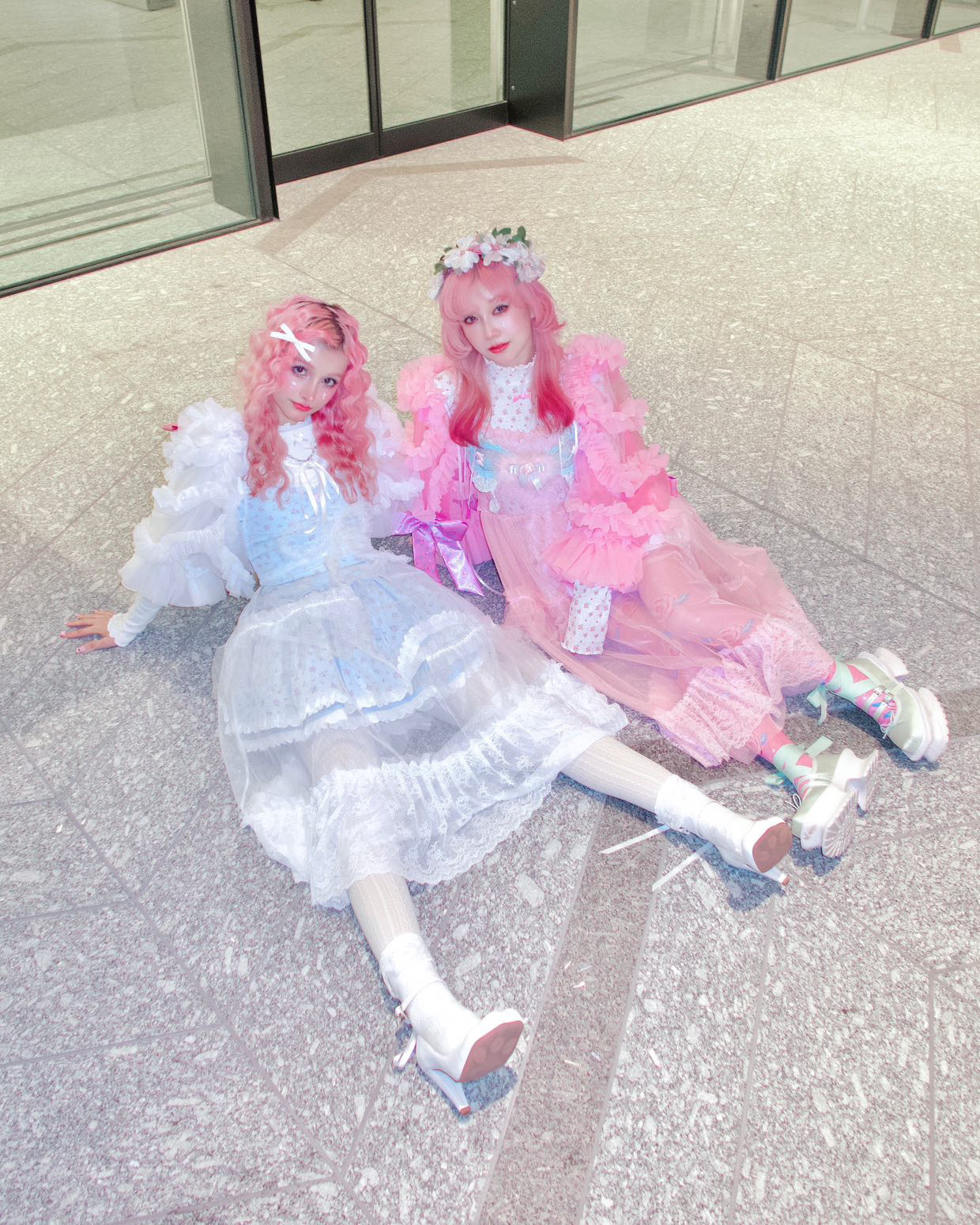 Berry Sorbet  Pink Layered Tulle  Mesh Outer One-piece Dress