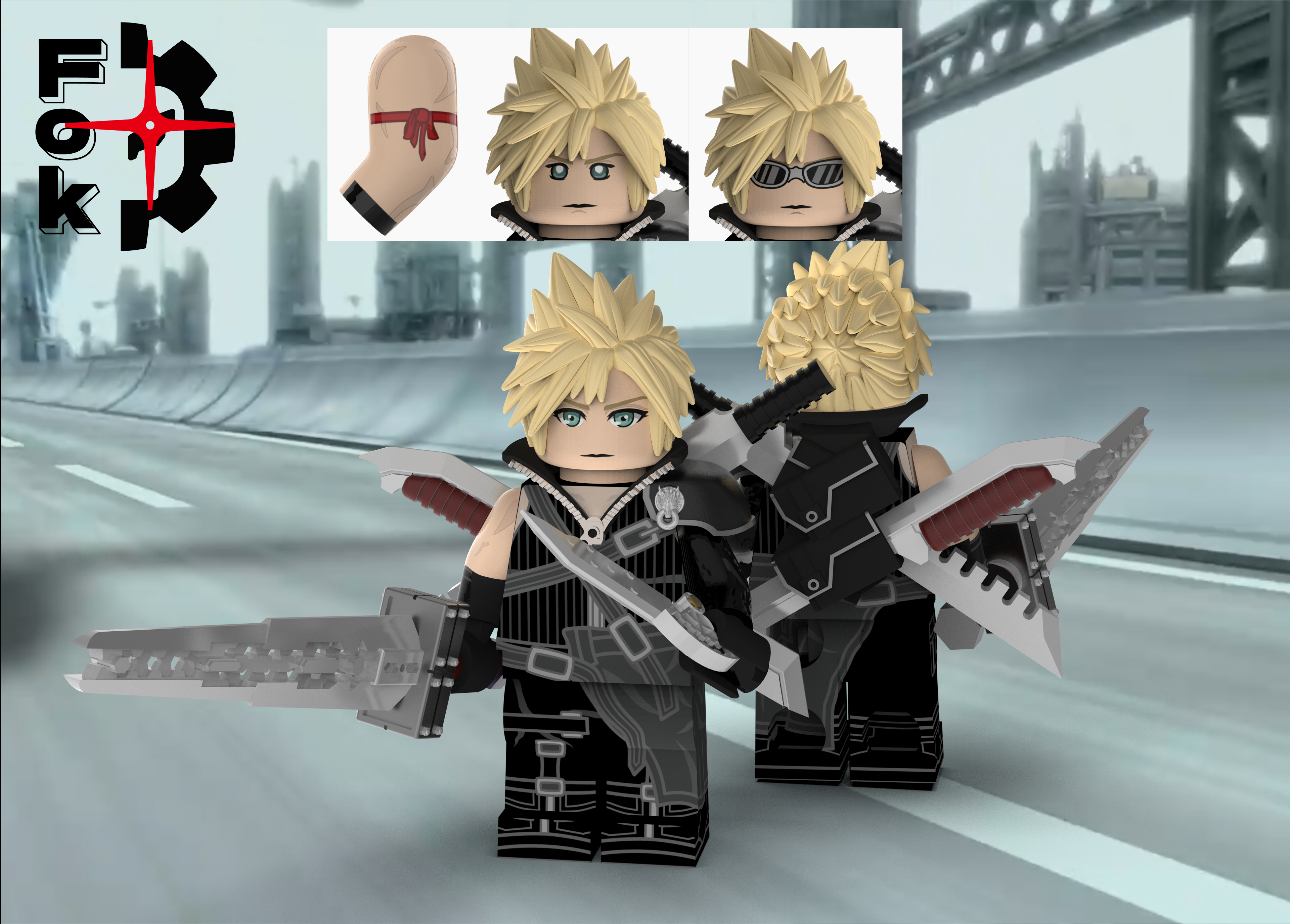 [Fok Brick] [Preorder] FF7 - Cloud Strife [PADprinted]
