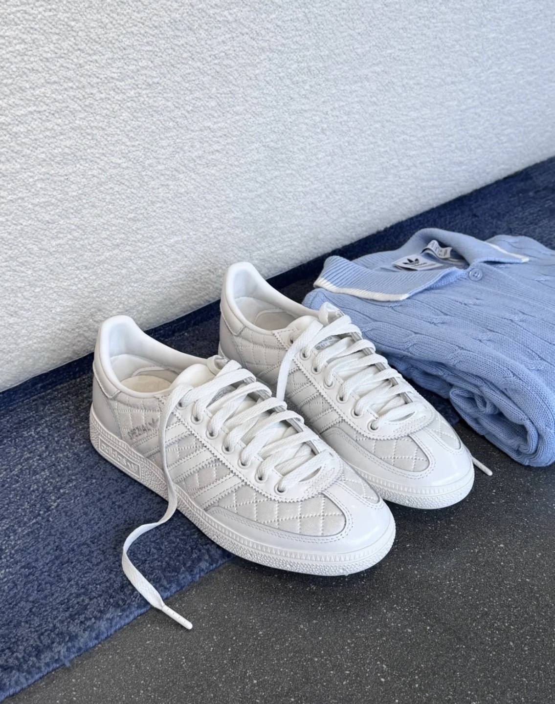 現貨秒發 Adidas Originals HANDBALL SPEZIAL 小香 板鞋 女 白 格紋 KJ0854