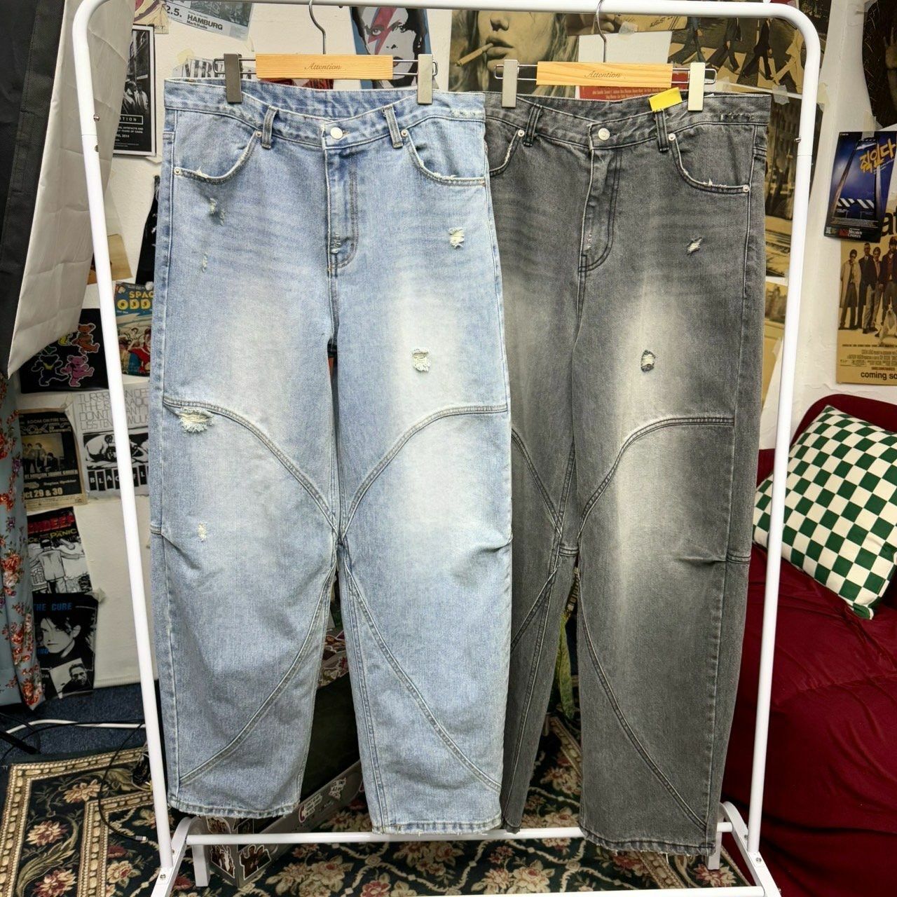 洗水破洞鬆身牛仔褲 BY ATTENTION-367J